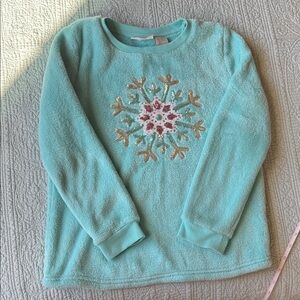 Cynthia Rowley Teal Snowflake Kids Sweatshirt